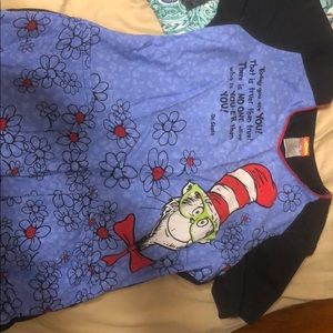 Dr Seuss scrub top